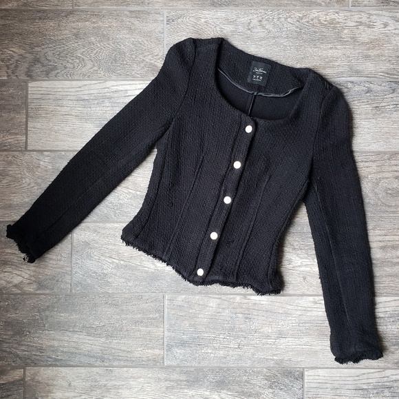 Zara Jackets & Blazers - Zara Trafaluc Black Tweed Chanel Style Jacket